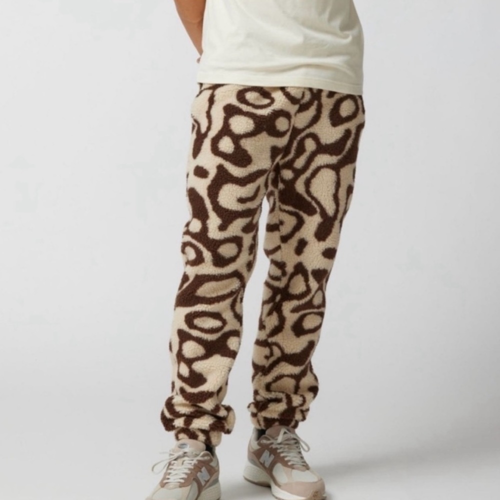 Parks Project Yellowstone M Fleece Pants Geyser Brown and Cream Patterned Pants